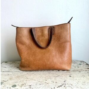 Madewell Medium Leather Transport Tote Crossbody Bag English Saddle Leather